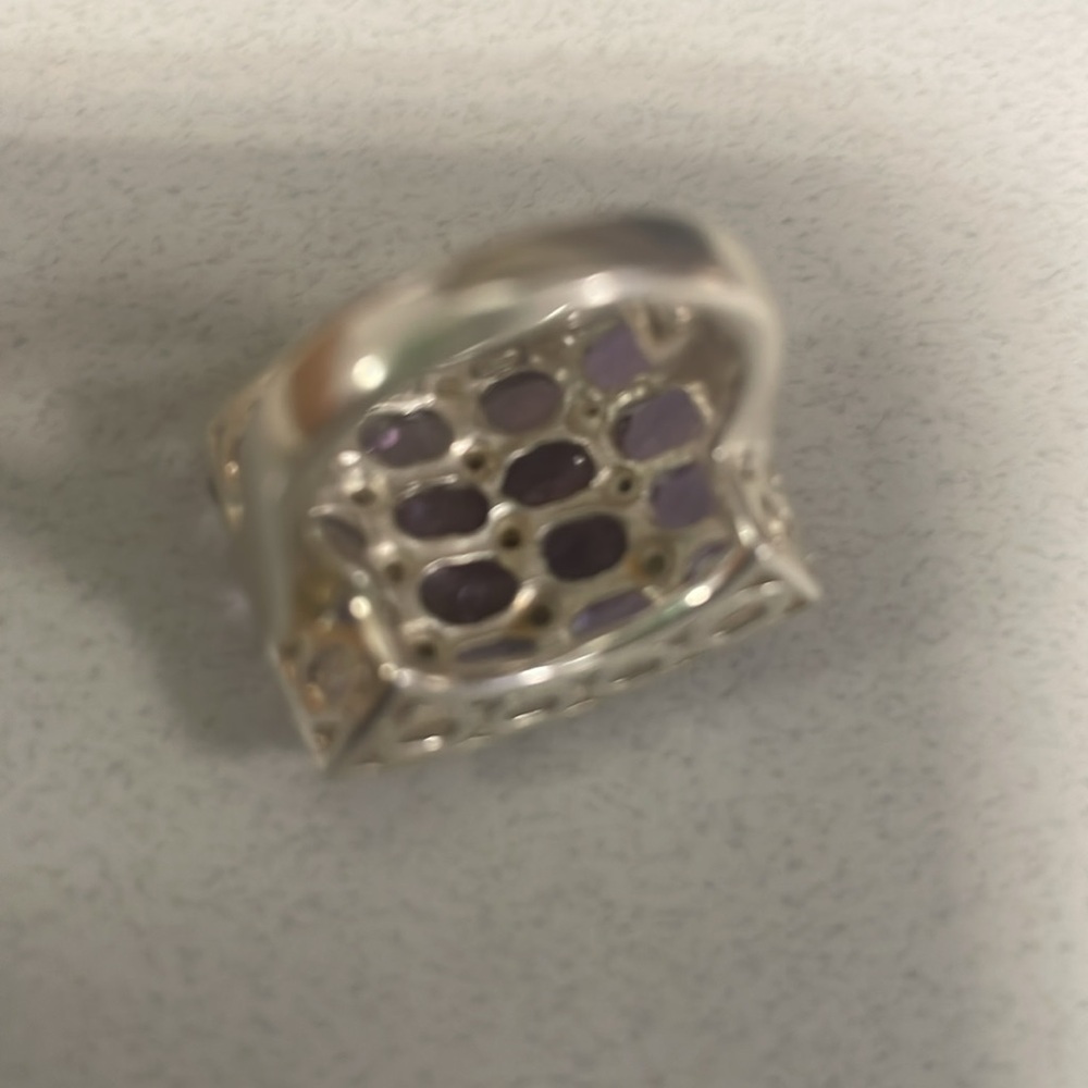 Amethyst Gemstone Statement Ring From Thailand 92… - image 6